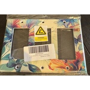 New Plastic Butterfly Floral Scene 3 Rocker Switch Plate Light Cover
